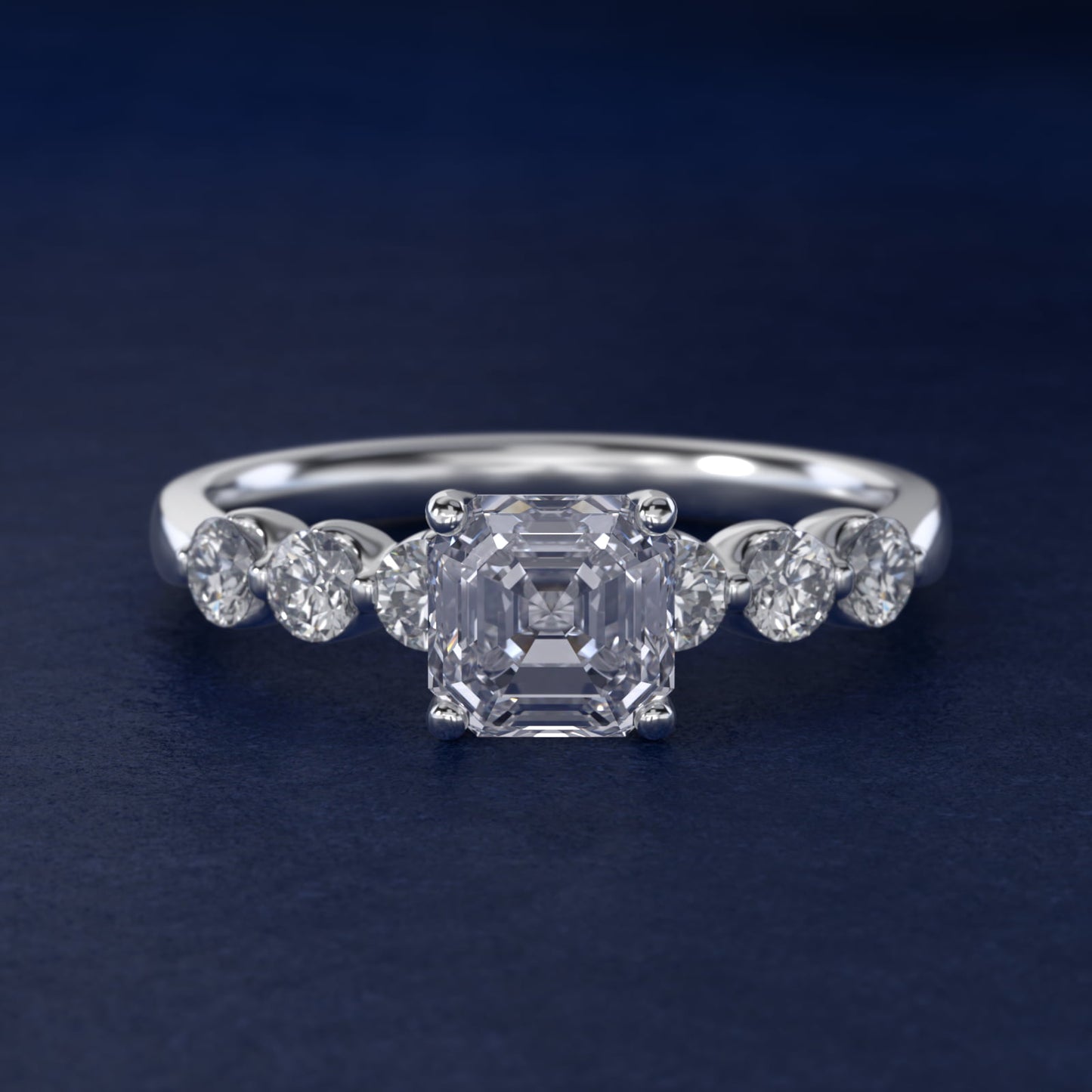 The Gallery Collection™ Floating Diamond Engagement Ring in 14k White Gold (1/3 ct. tw.) - Asscher Center