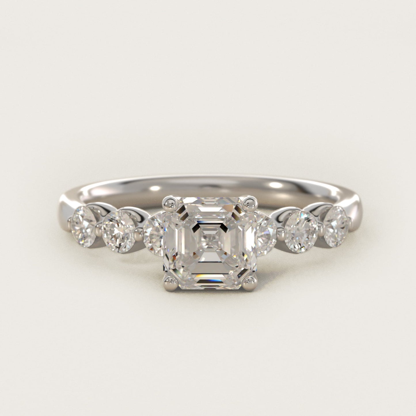 The Gallery Collection™ Floating Diamond Engagement Ring in 14k White Gold (1/3 ct. tw.) - Asscher Center