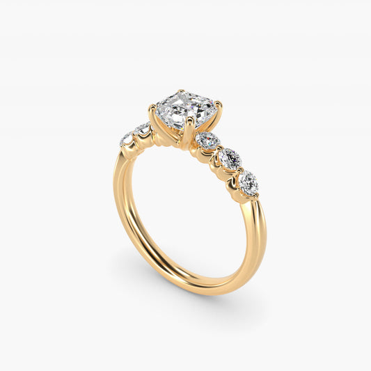 The Gallery Collection™ Floating Diamond Engagement Ring in 18k Yellow Gold (1/3 ct. tw.) - Asscher Center