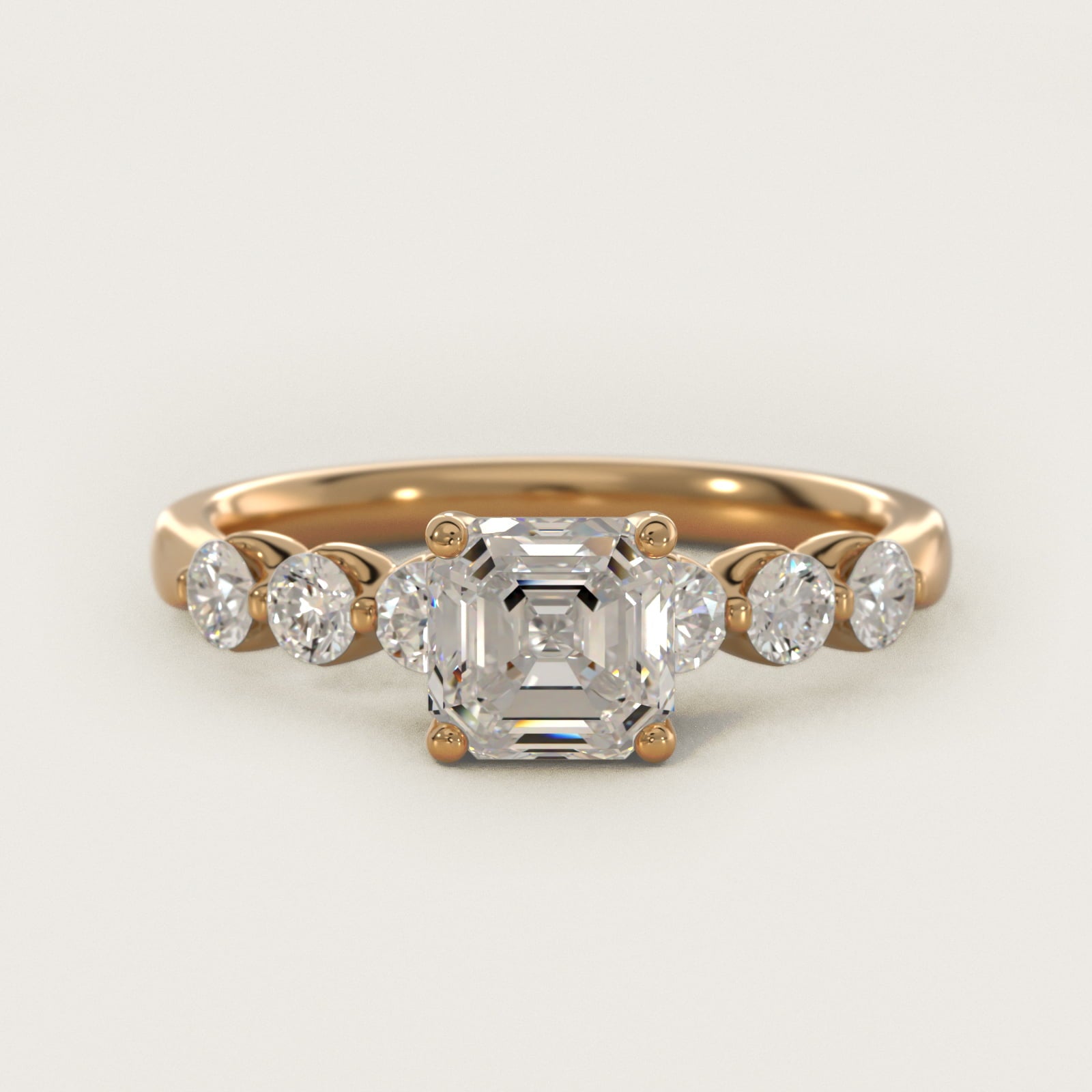 The Gallery Collection™ Floating Diamond Engagement Ring in 18k Yellow Gold (1/3 ct. tw.) - Asscher Center
