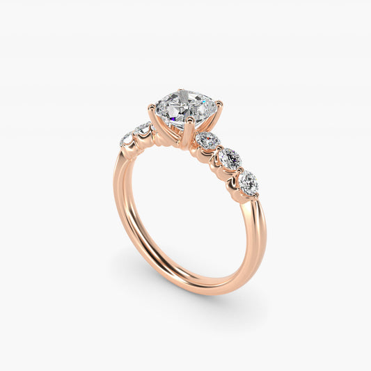The Gallery Collection™ Floating Diamond Engagement Ring in 14k Rose Gold (1/3 ct. tw.) - Cushion Center