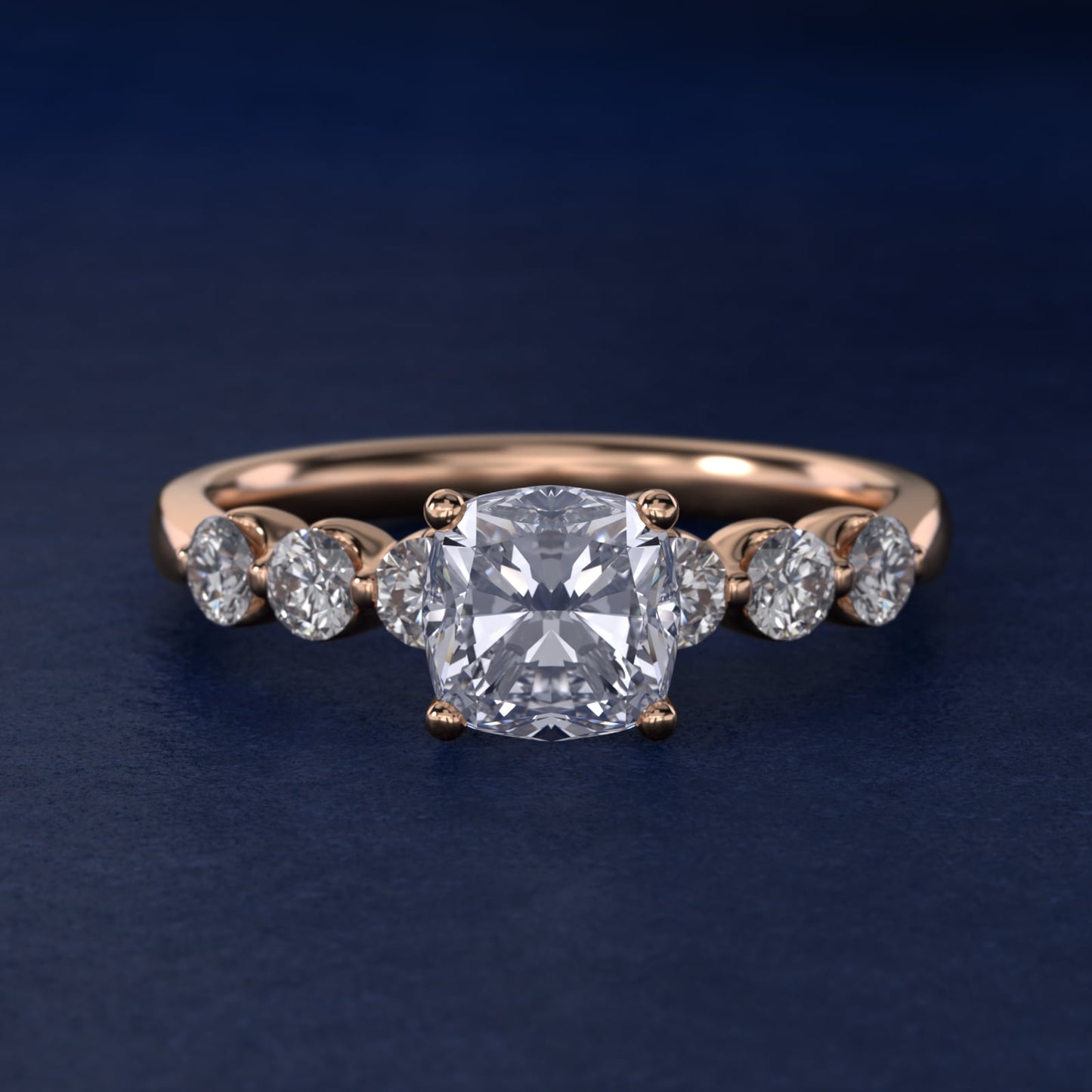 The Gallery Collection™ Floating Diamond Engagement Ring in 14k Rose Gold (1/3 ct. tw.) - Cushion Center