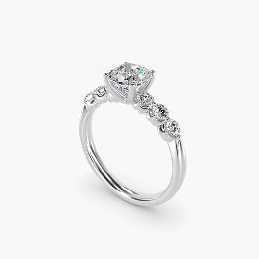 The Gallery Collection™ Floating Diamond Engagement Ring in 14k White Gold (1/3 ct. tw.) - Cushion Center