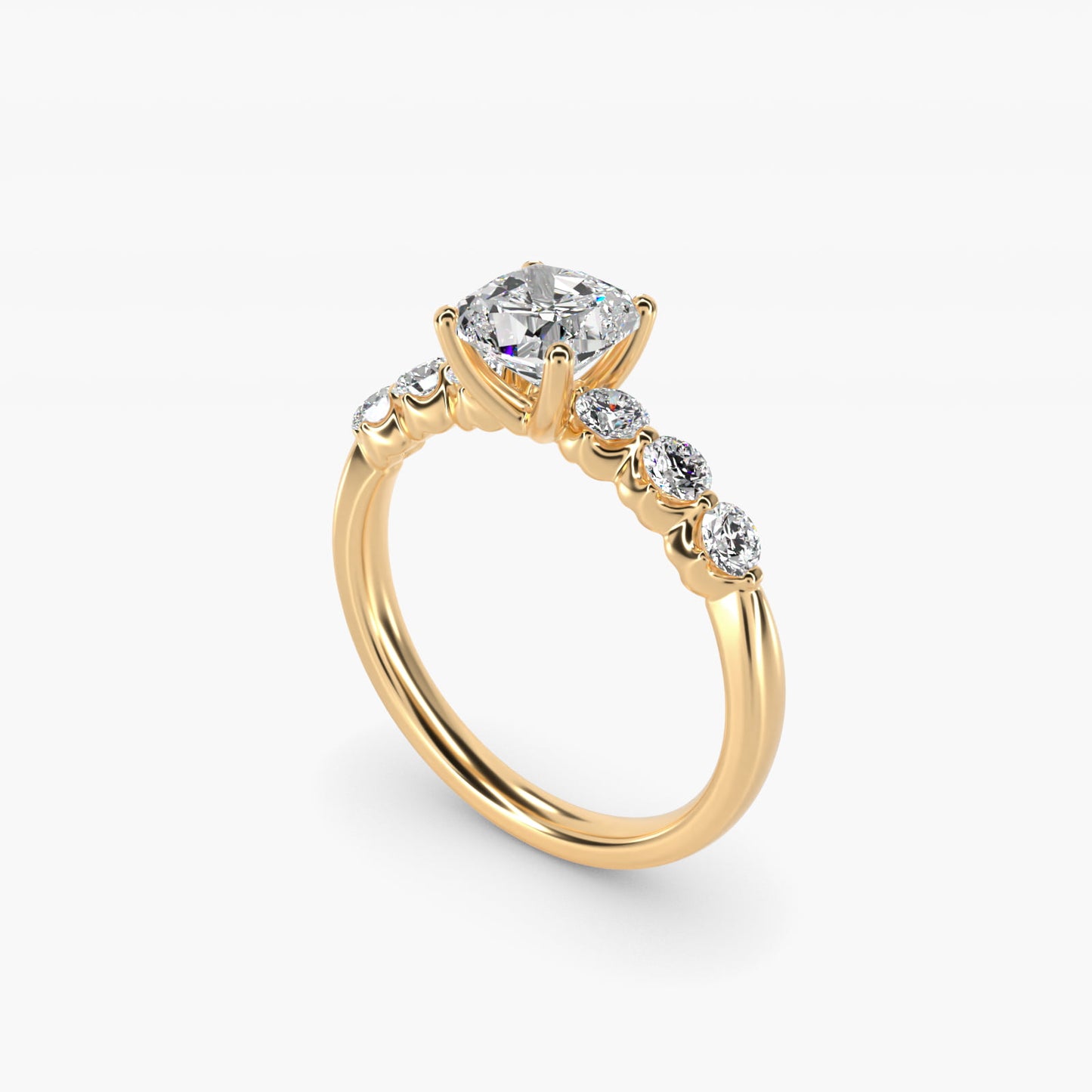 The Gallery Collection™ Floating Diamond Engagement Ring in 18k Yellow Gold (1/3 ct. tw.) - Cushion Center