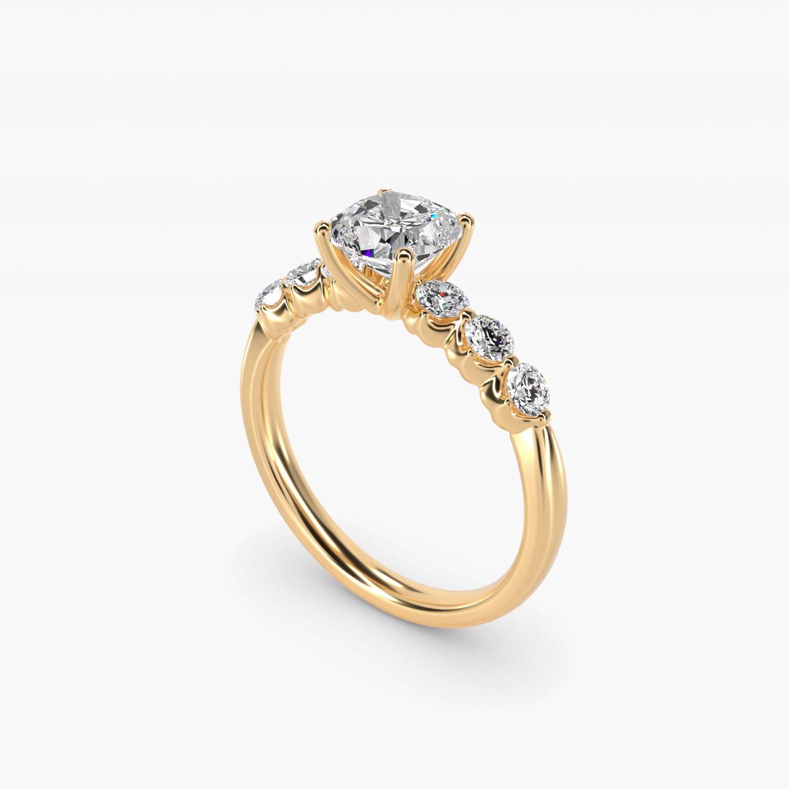 The Gallery Collection™ Floating Diamond Engagement Ring in 18k Yellow Gold (1/3 ct. tw.) - Cushion Center