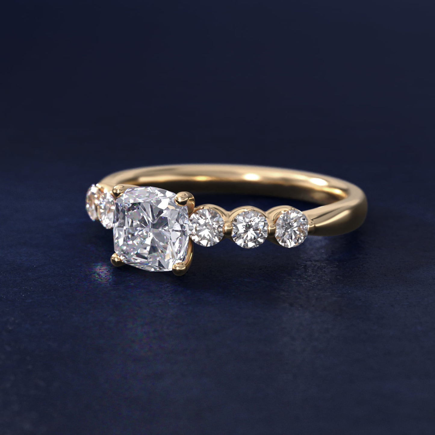The Gallery Collection™ Floating Diamond Engagement Ring in 18k Yellow Gold (1/3 ct. tw.) - Cushion Center