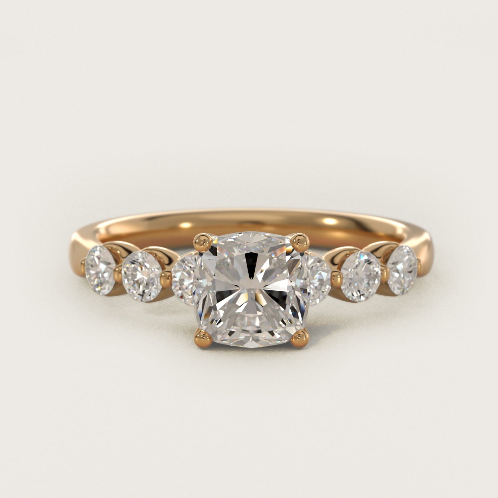 The Gallery Collection™ Floating Diamond Engagement Ring in 18k Yellow Gold (1/3 ct. tw.) - Cushion Center