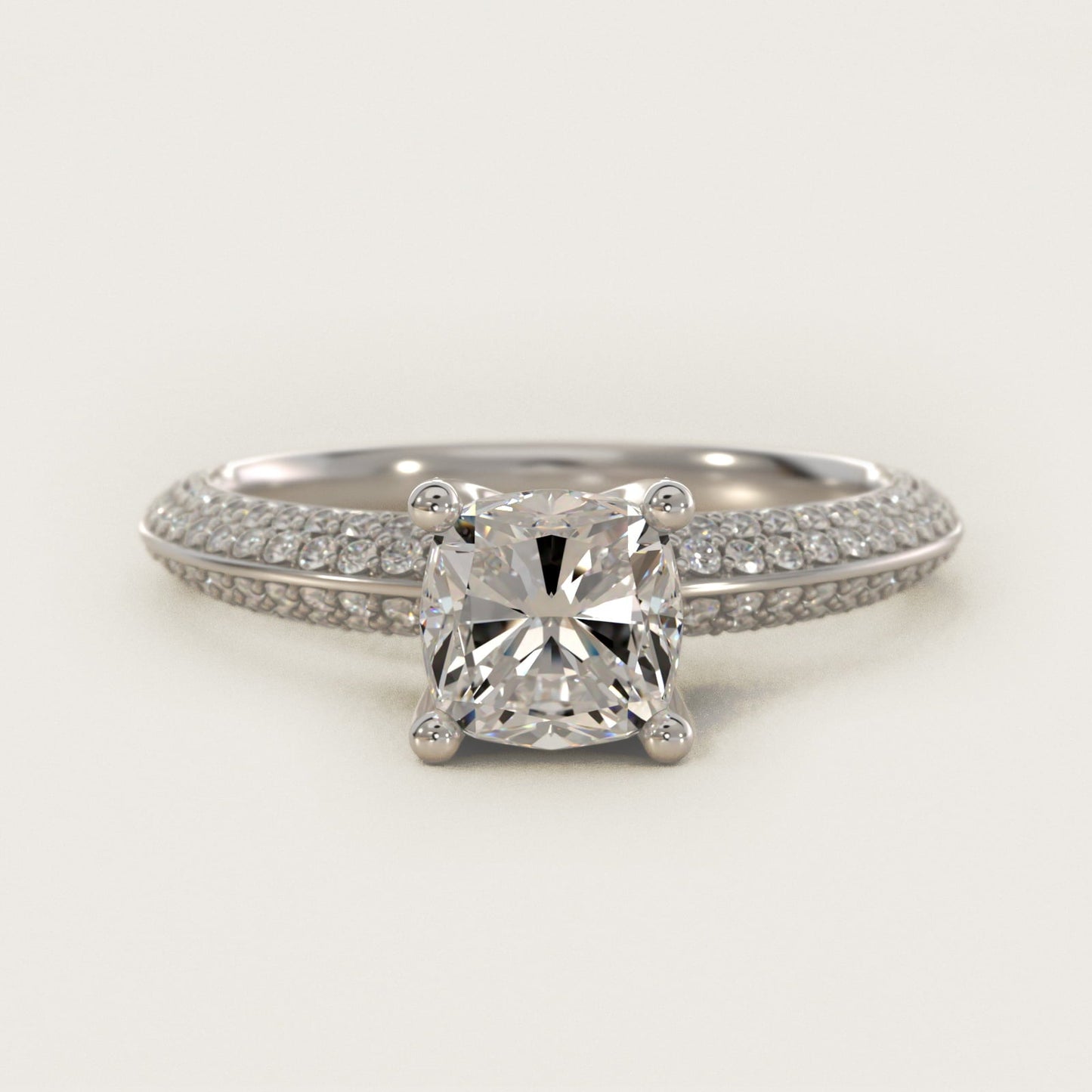 The Gallery Collection? Floating Diamond Engagement Ring in Platinum (1/3 ct. tw.) - Cushion Center