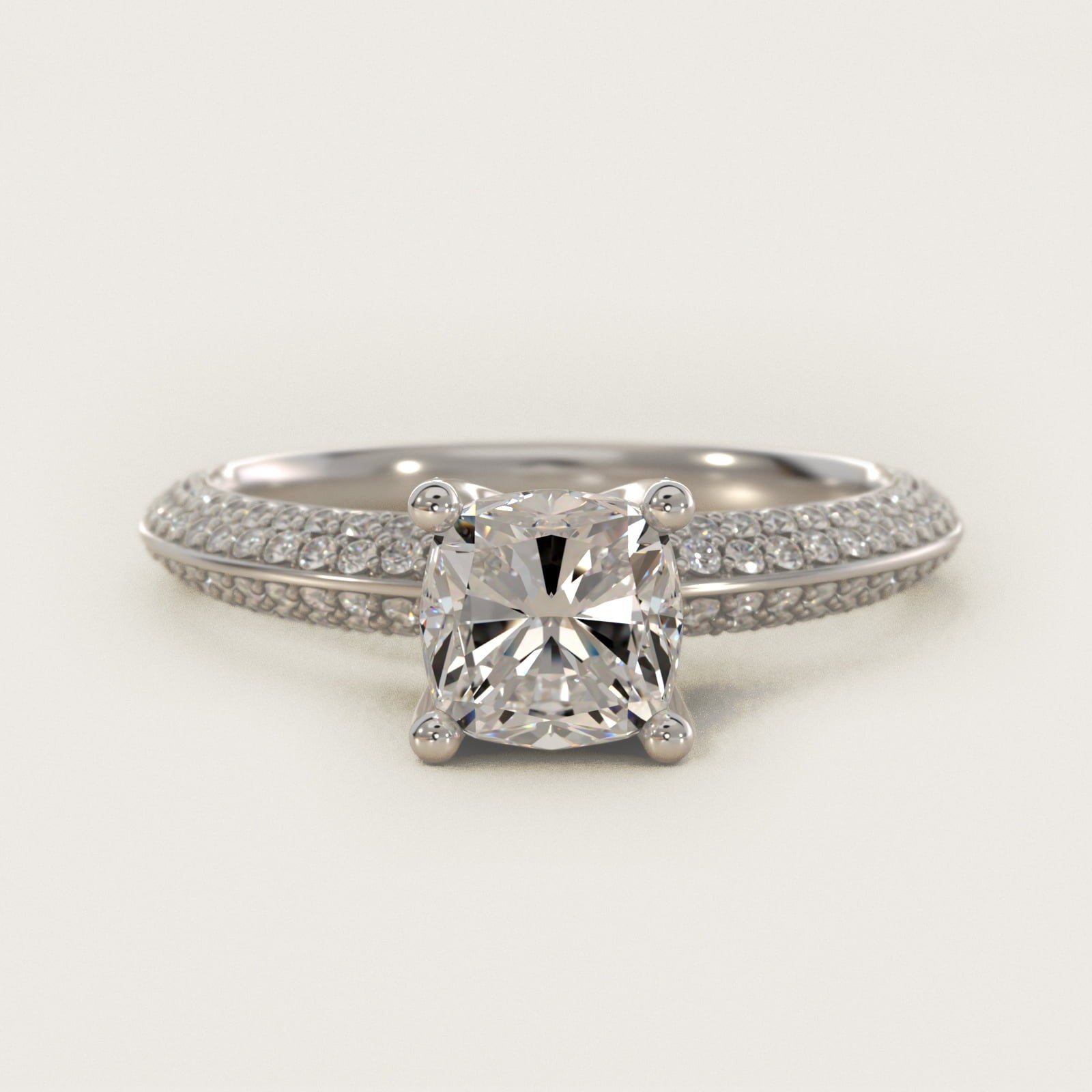 The Gallery Collection? Floating Diamond Engagement Ring in Platinum (1/3 ct. tw.) - Cushion Center