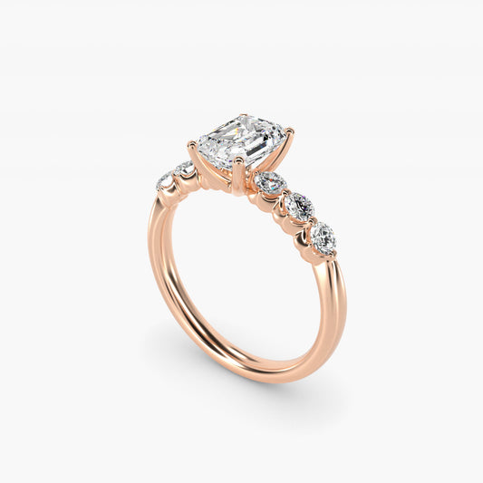 The Gallery Collection™ Floating Diamond Engagement Ring in 14k Rose Gold (1/3 ct. tw.) - Emerald Center