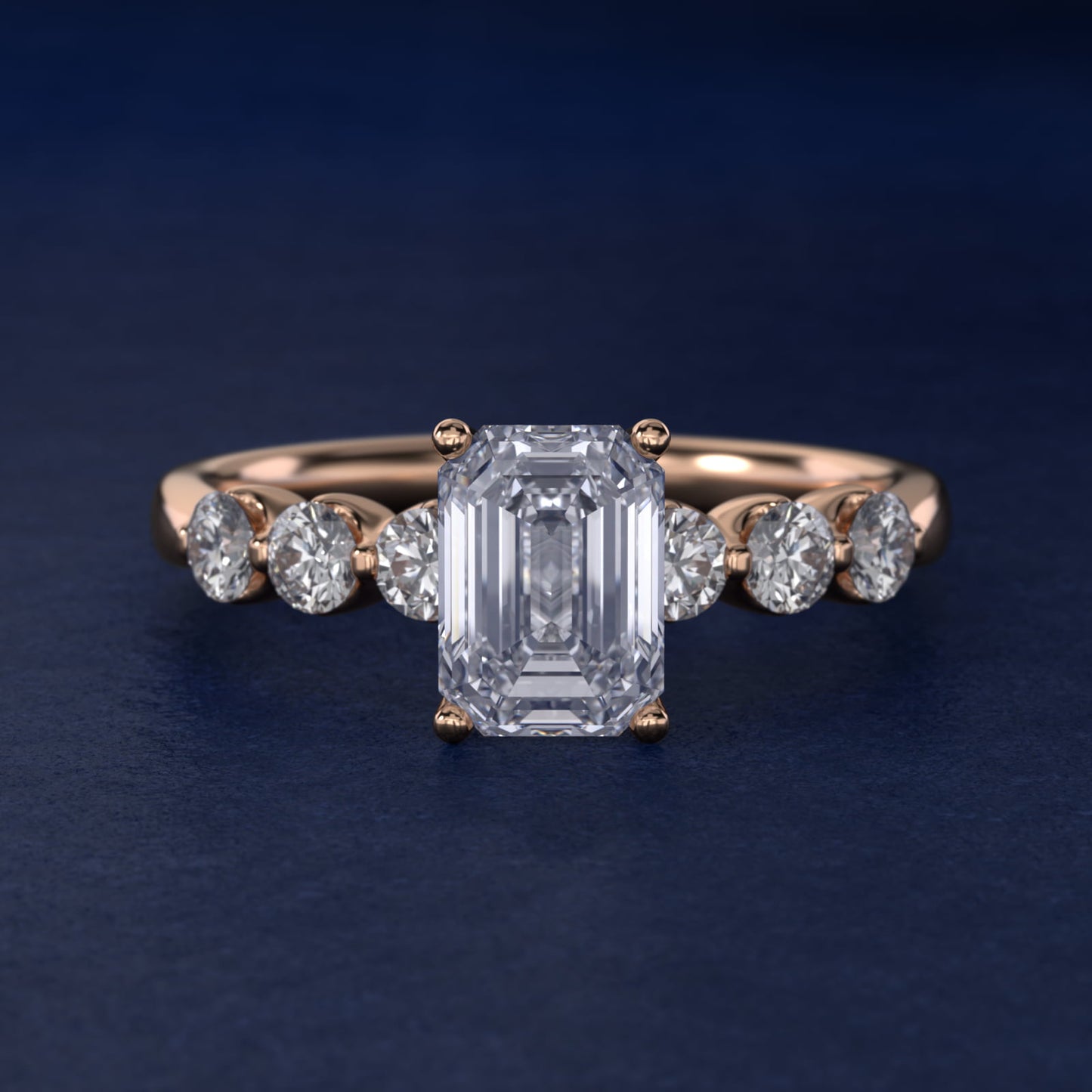 The Gallery Collection™ Floating Diamond Engagement Ring in 14k Rose Gold (1/3 ct. tw.) - Emerald Center