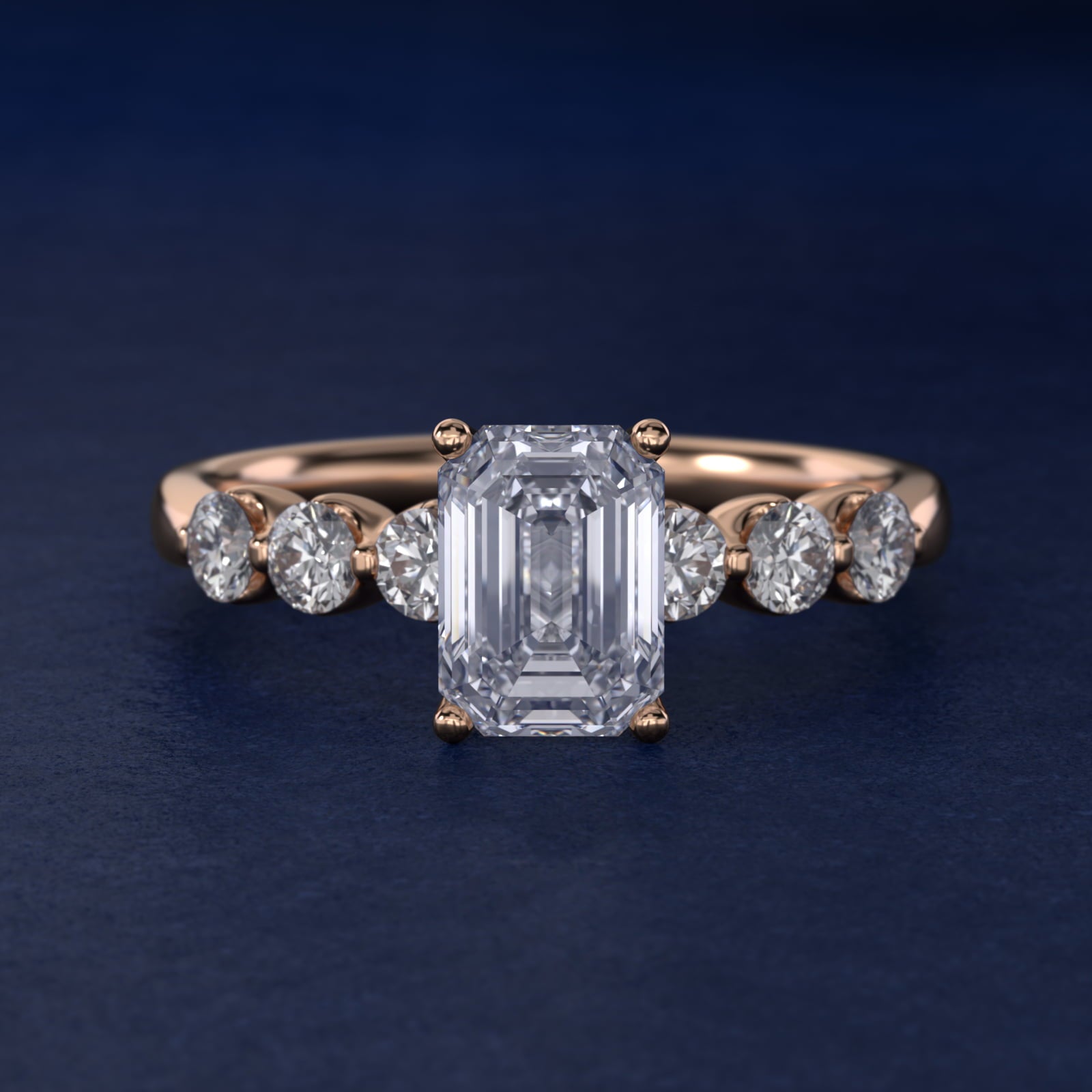 The Gallery Collection™ Floating Diamond Engagement Ring in 14k Rose Gold (1/3 ct. tw.) - Emerald Center