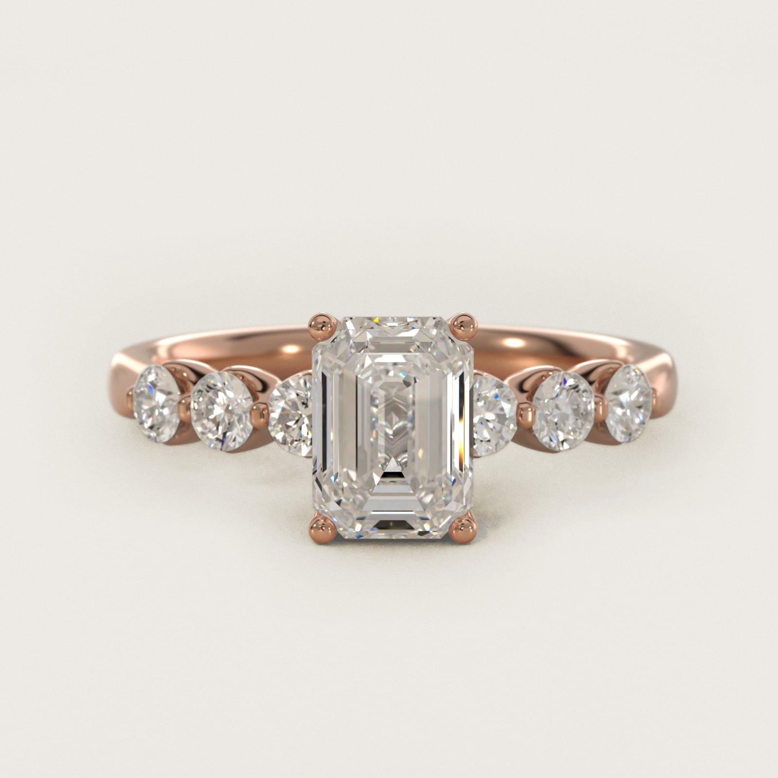 The Gallery Collection™ Floating Diamond Engagement Ring in 14k Rose Gold (1/3 ct. tw.) - Emerald Center