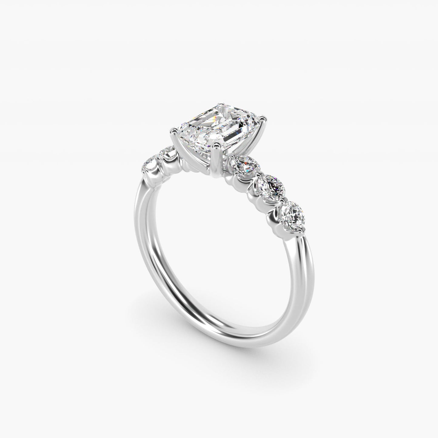 The Gallery Collection™ Floating Diamond Engagement Ring in 14k White Gold (1/3 ct. tw.) - Emerald Center