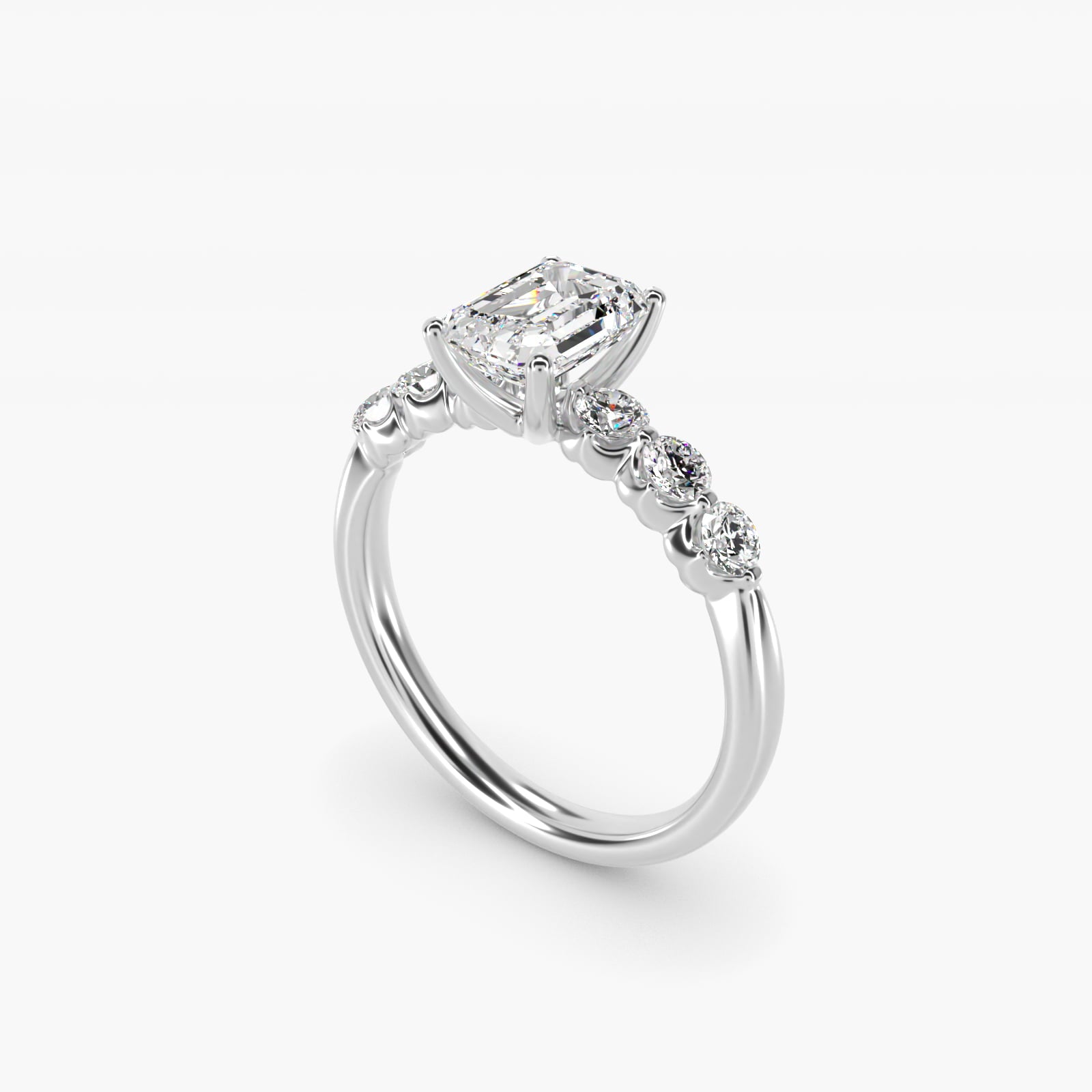 The Gallery Collection™ Floating Diamond Engagement Ring in 14k White Gold (1/3 ct. tw.) - Emerald Center