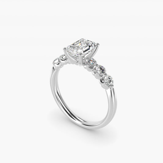 The Gallery Collection™ Floating Diamond Engagement Ring in 14k White Gold (1/3 ct. tw.) - Emerald Center