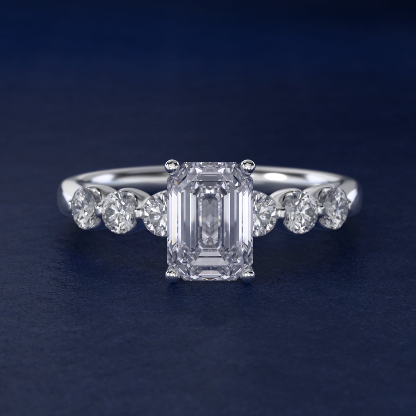 The Gallery Collection™ Floating Diamond Engagement Ring in 14k White Gold (1/3 ct. tw.) - Emerald Center