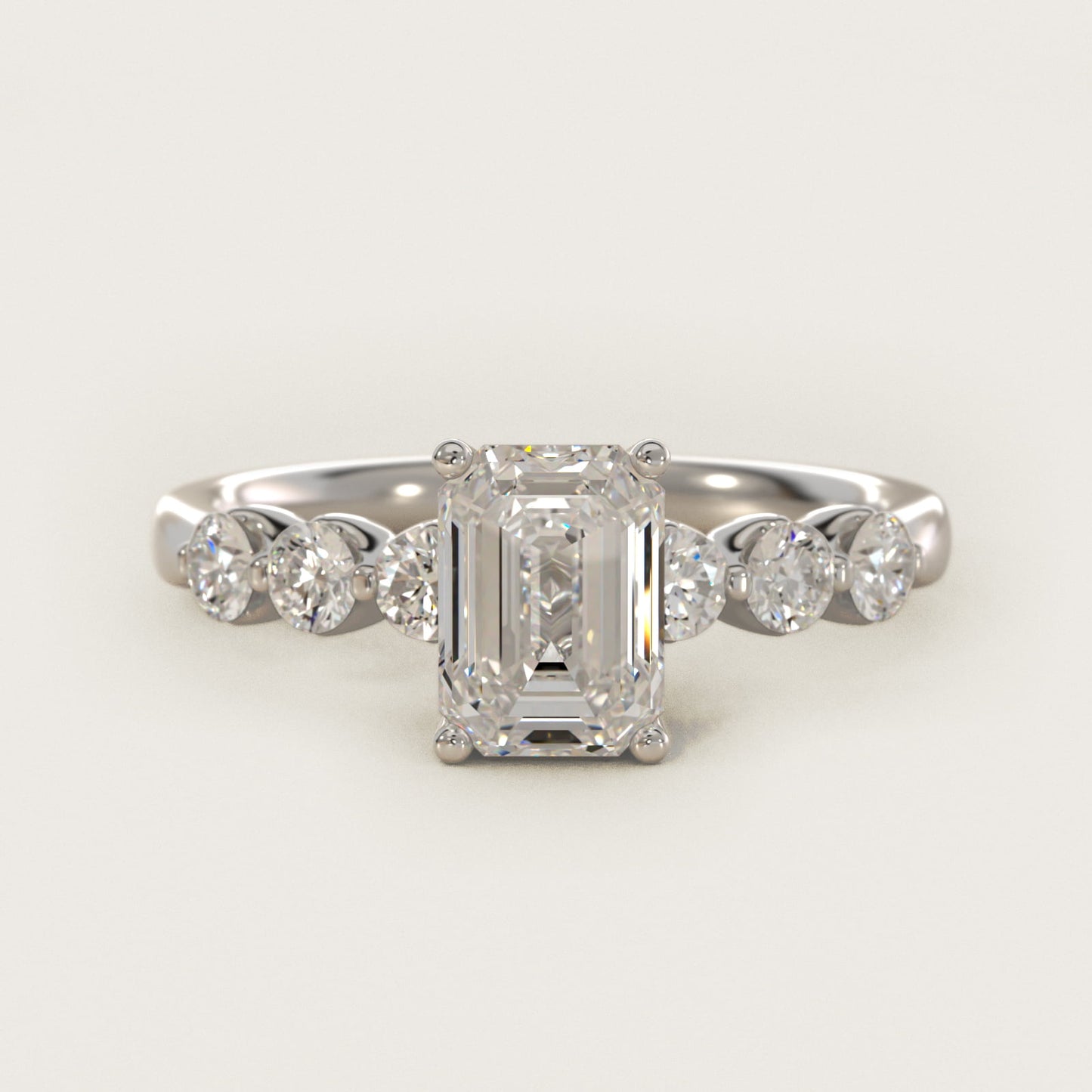The Gallery Collection™ Floating Diamond Engagement Ring in 14k White Gold (1/3 ct. tw.) - Emerald Center