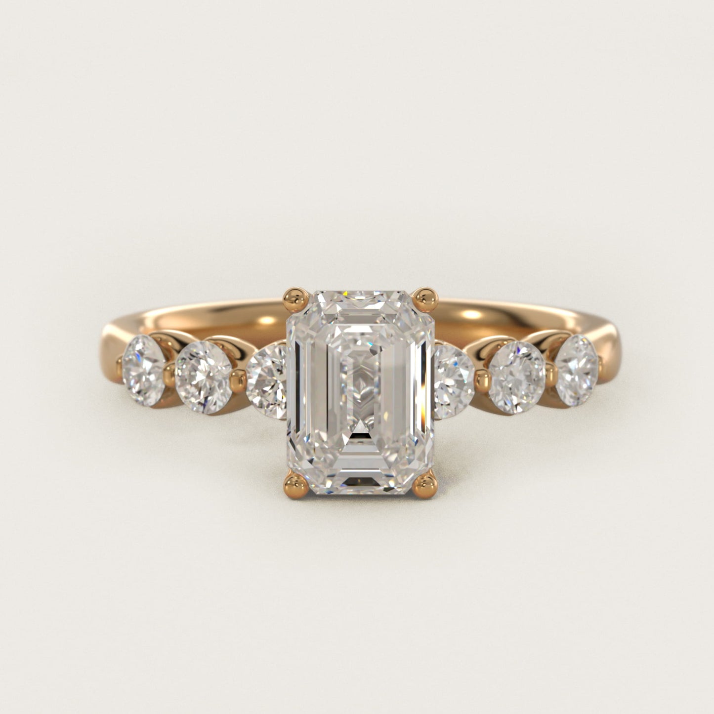 The Gallery Collection™ Floating Diamond Engagement Ring in 18k Yellow Gold (1/3 ct. tw.) - Emerald Center