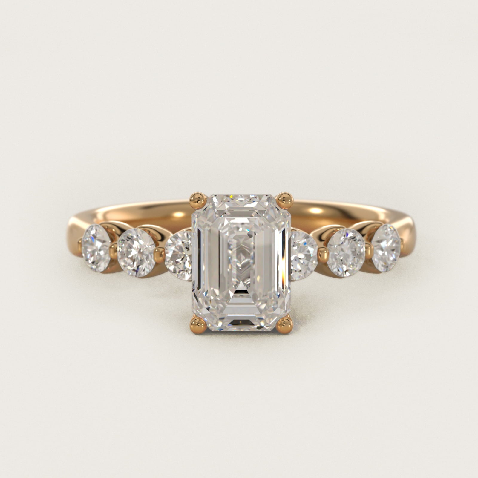 The Gallery Collection™ Floating Diamond Engagement Ring in 18k Yellow Gold (1/3 ct. tw.) - Emerald Center