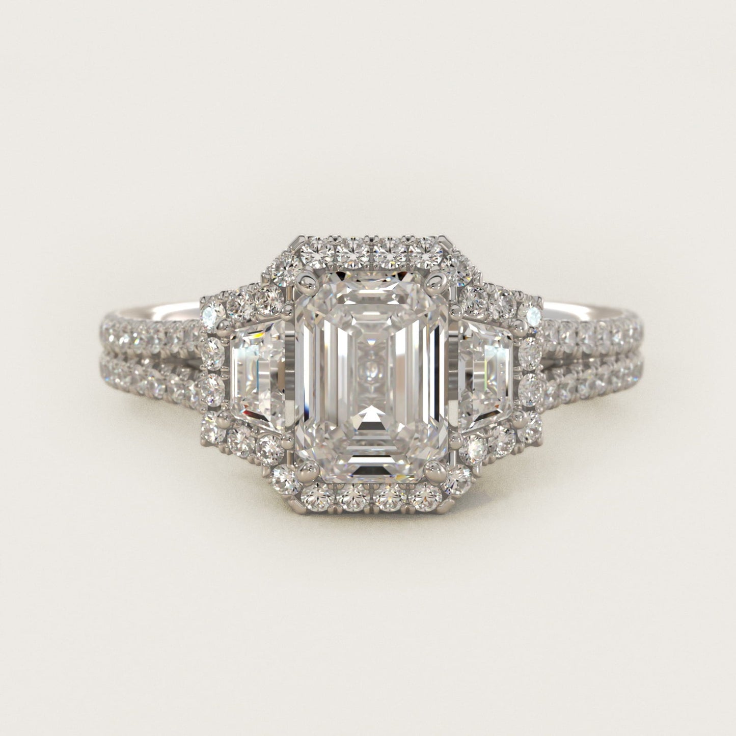 The Gallery Collection? Rolled Micropav? Diamond Engagement Ring in Platinum (3/8 ct. tw.) - Emerald Center