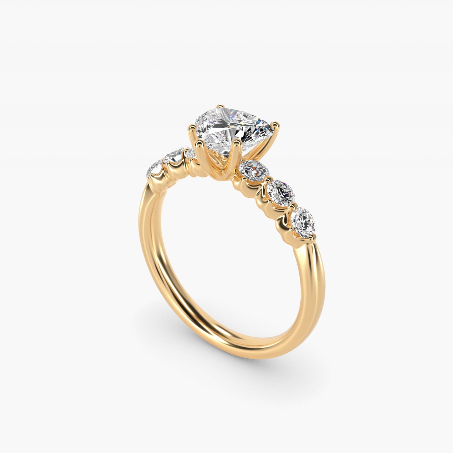The Gallery Collection™ Floating Diamond Engagement Ring in 18k Yellow Gold (1/3 ct. tw.) - Heart Center