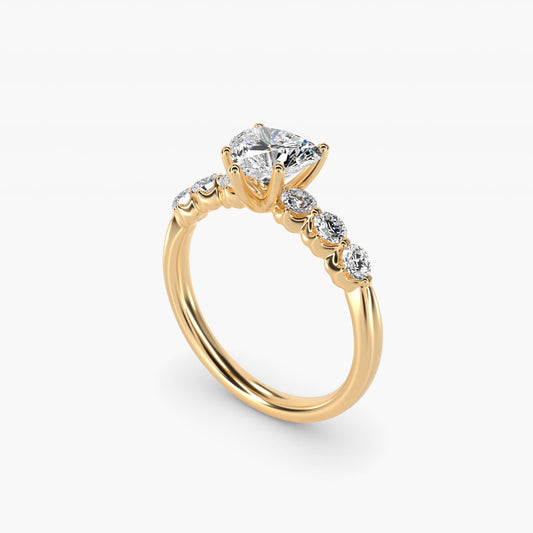 The Gallery Collection™ Floating Diamond Engagement Ring in 18k Yellow Gold (1/3 ct. tw.) - Heart Center