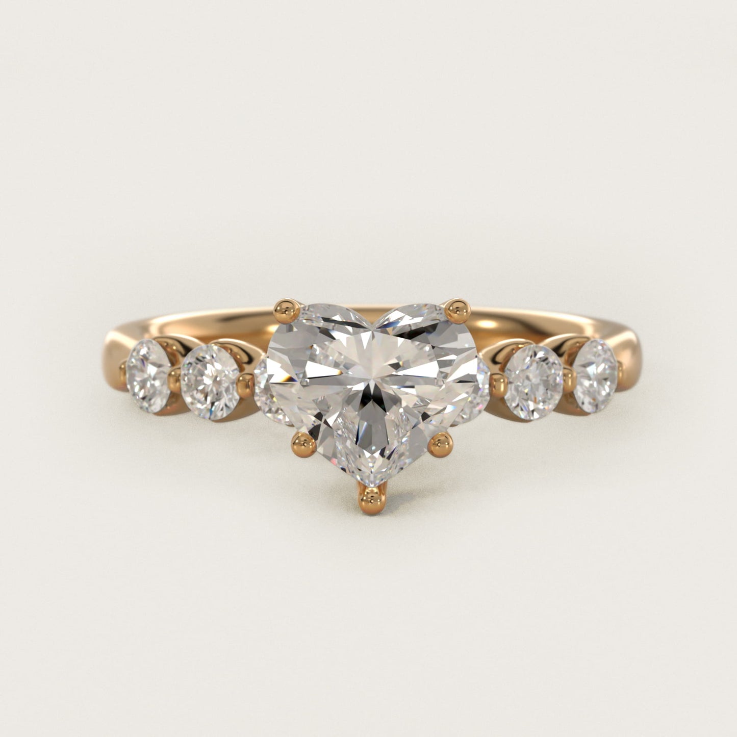 The Gallery Collection™ Floating Diamond Engagement Ring in 18k Yellow Gold (1/3 ct. tw.) - Heart Center