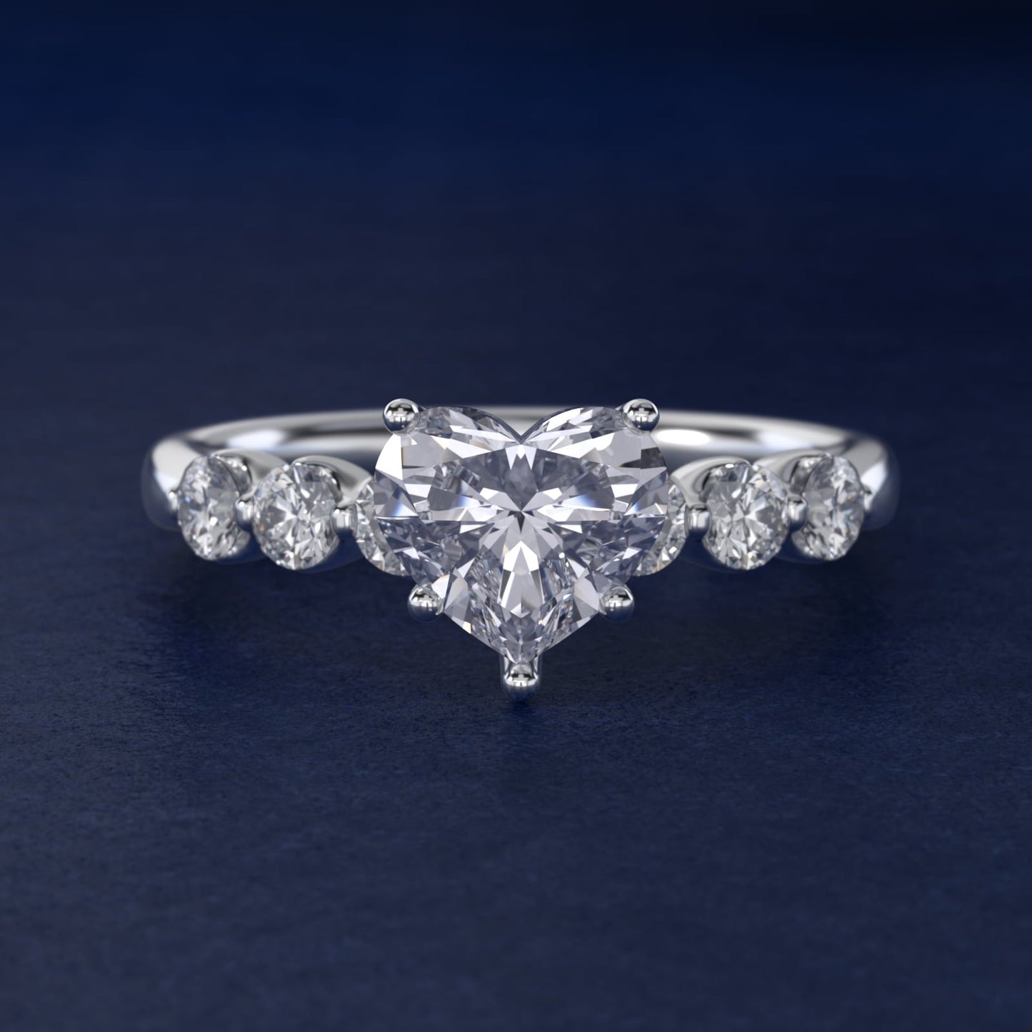 The Gallery Collection? Floating Diamond Engagement Ring in Platinum (1/3 ct. tw.) - Heart Center