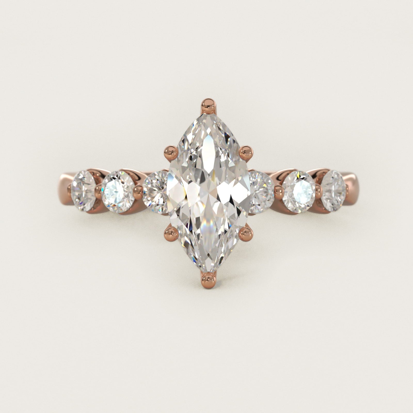 The Gallery Collection™ Floating Diamond Engagement Ring in 14k Rose Gold (1/3 ct. tw.) - Marquise Center