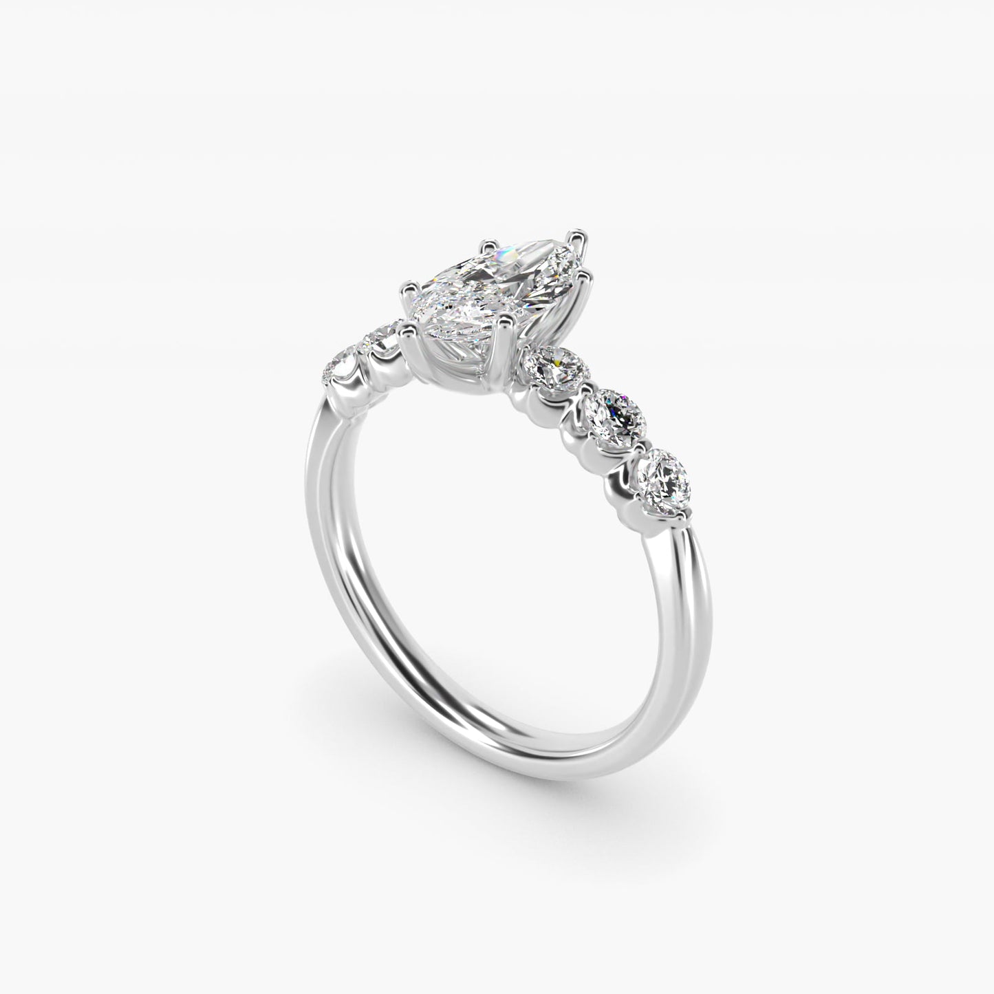 The Gallery Collection™ Floating Diamond Engagement Ring in 14k White Gold (1/3 ct. tw.) - Marquise Center