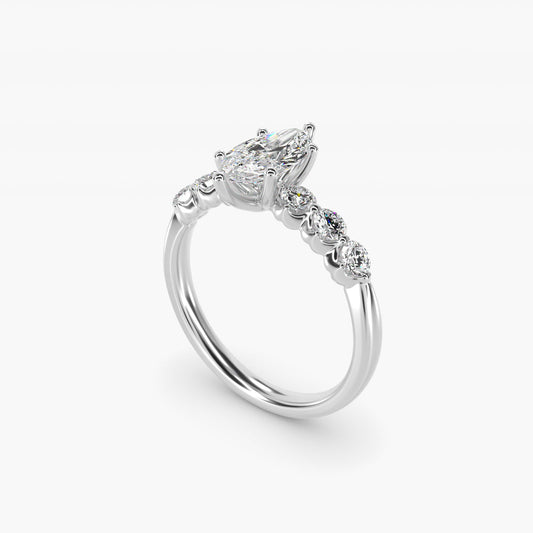The Gallery Collection™ Floating Diamond Engagement Ring in 14k White Gold (1/3 ct. tw.) - Marquise Center