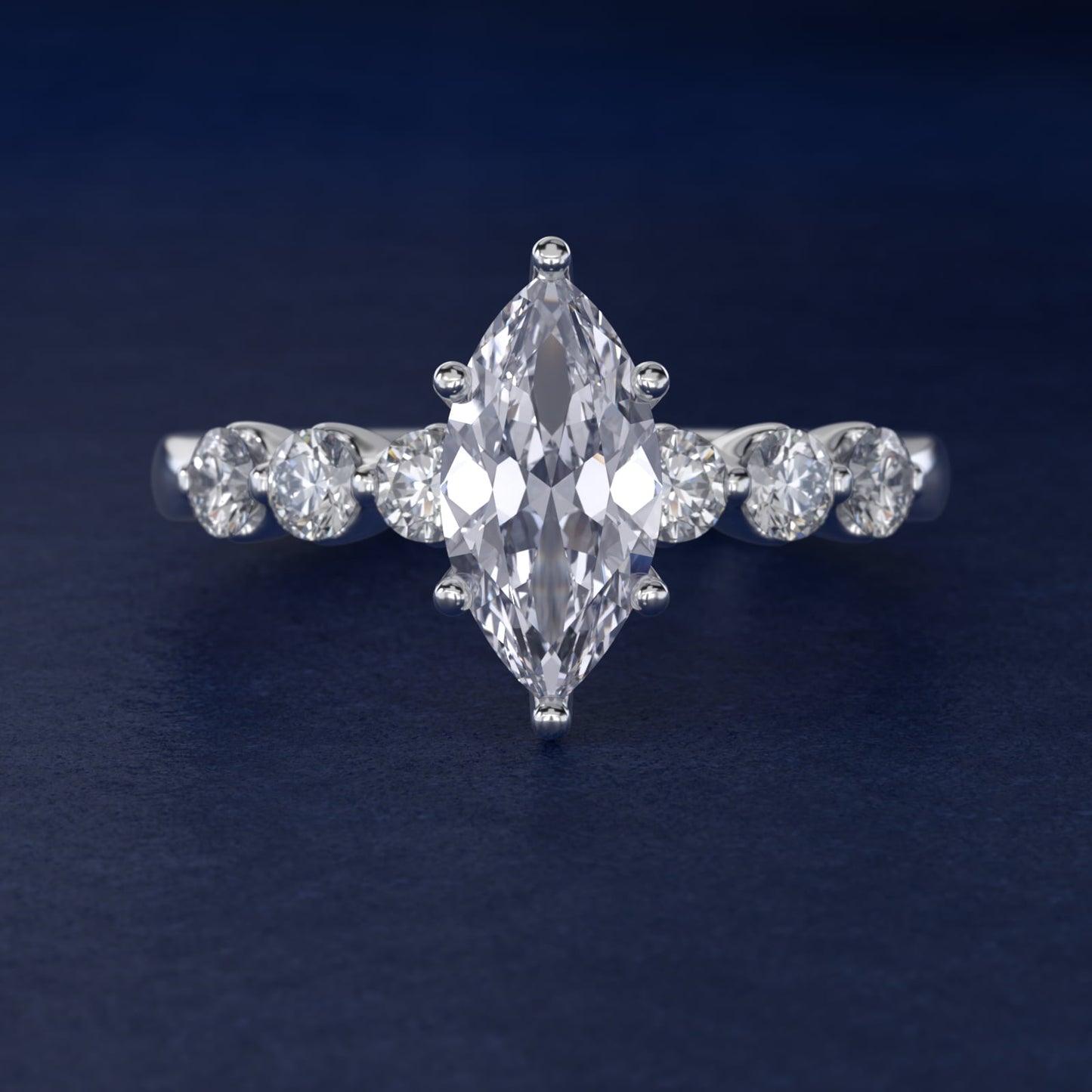 The Gallery Collection™ Floating Diamond Engagement Ring in 14k White Gold (1/3 ct. tw.) - Marquise Center