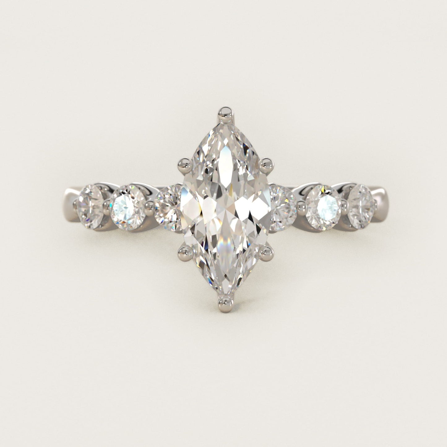 The Gallery Collection™ Floating Diamond Engagement Ring in 14k White Gold (1/3 ct. tw.) - Marquise Center