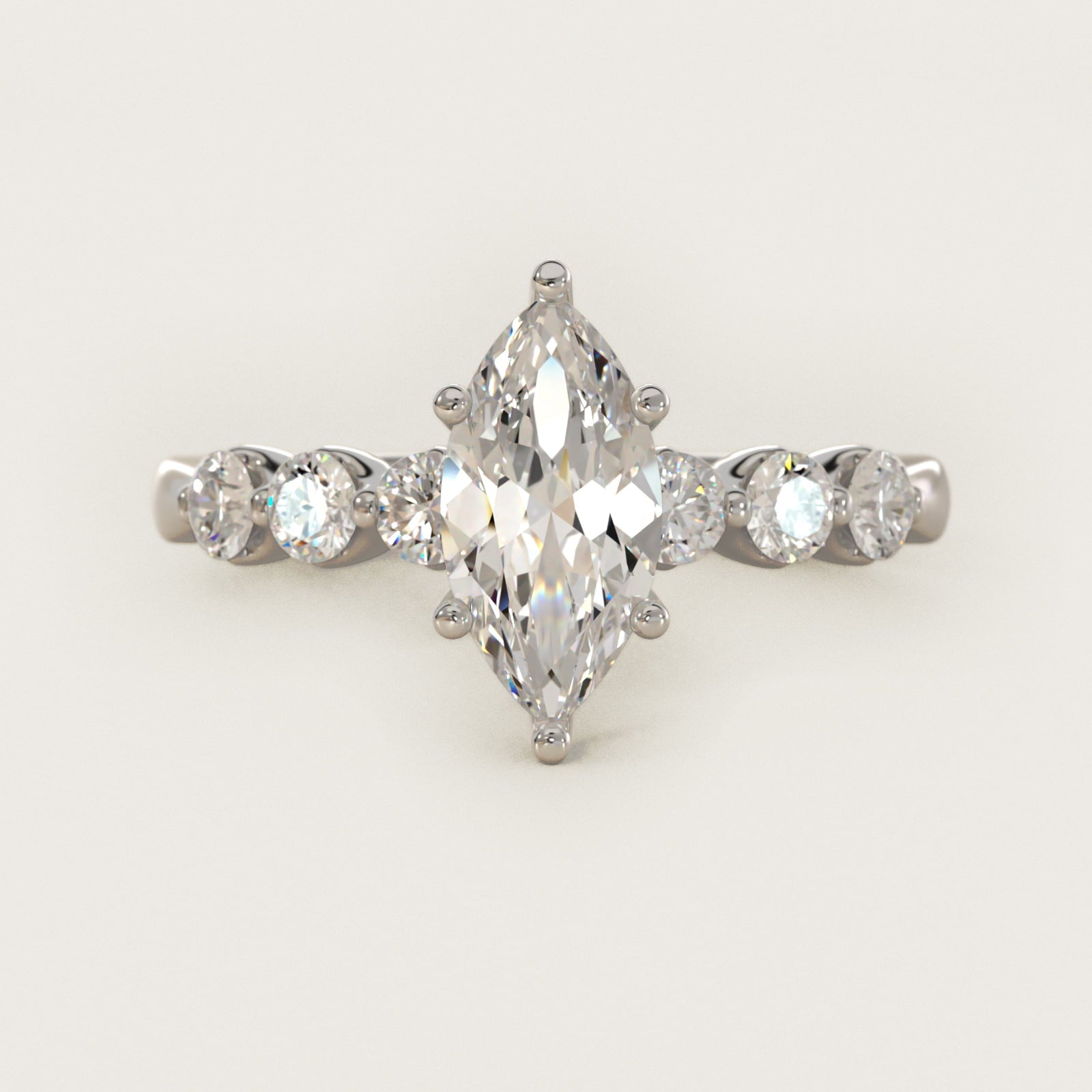 The Gallery Collection™ Floating Diamond Engagement Ring in 14k White Gold (1/3 ct. tw.) - Marquise Center