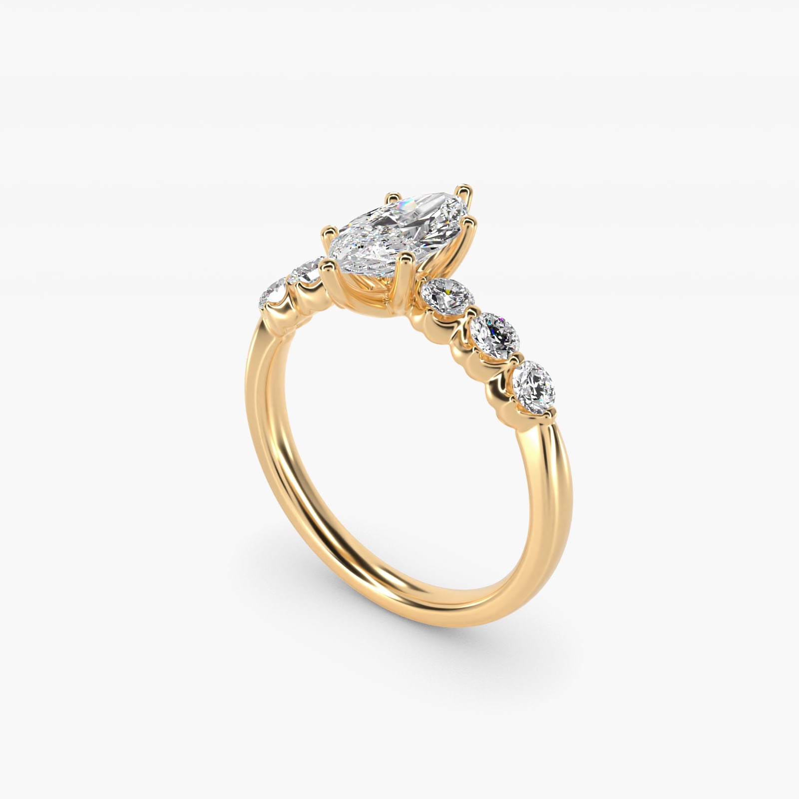 The Gallery Collection™ Floating Diamond Engagement Ring in 18k Yellow Gold (1/3 ct. tw.) - Marquise Center