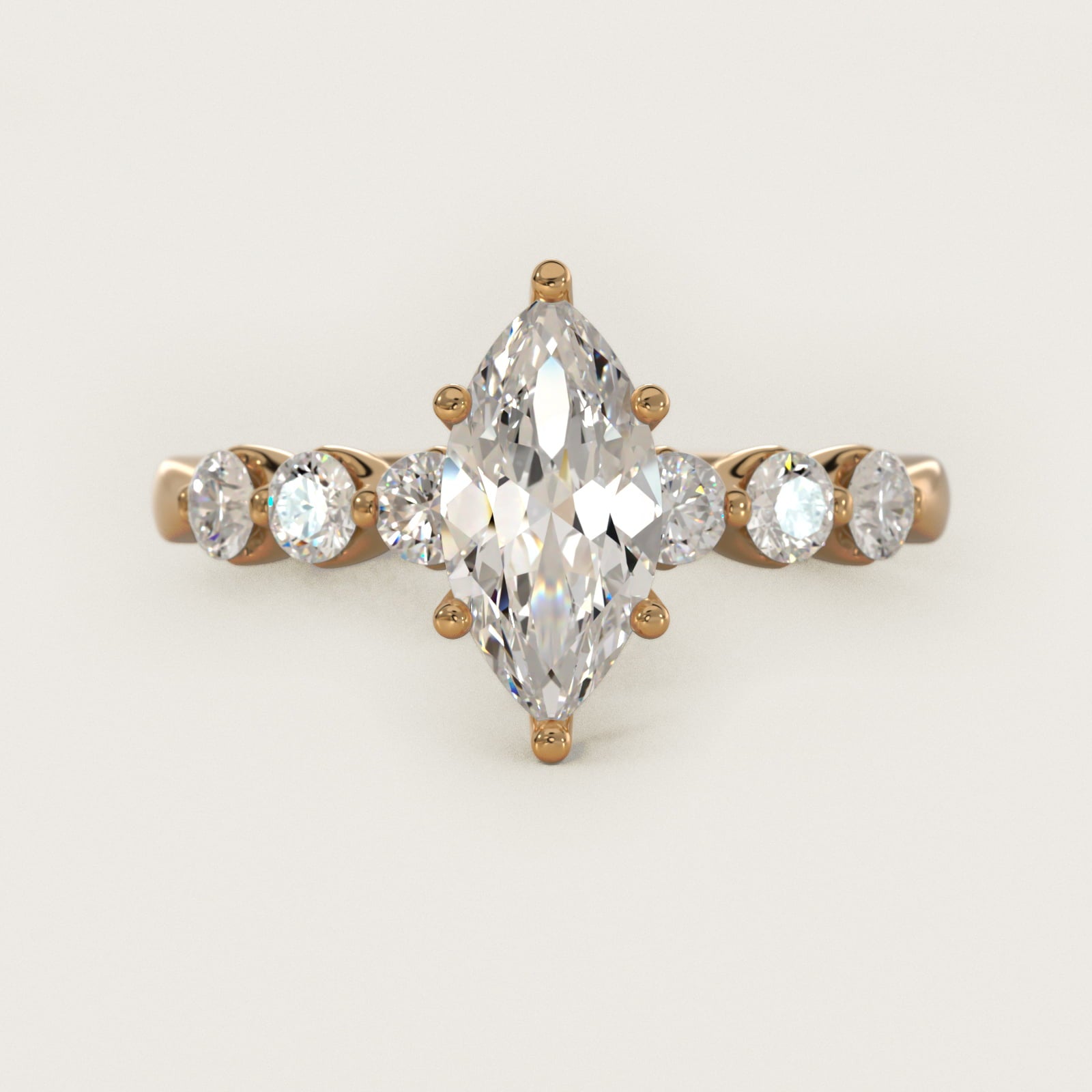 The Gallery Collection™ Floating Diamond Engagement Ring in 18k Yellow Gold (1/3 ct. tw.) - Marquise Center