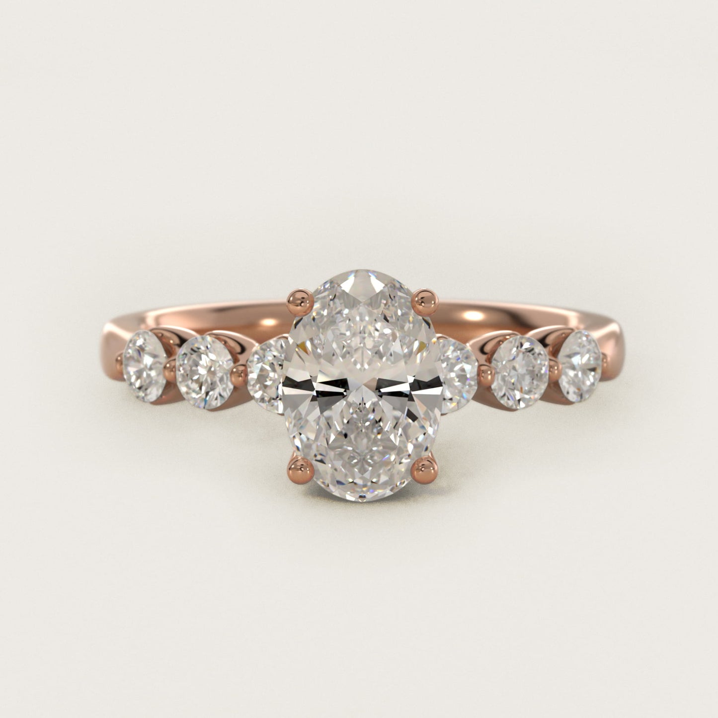 The Gallery Collection™ Floating Diamond Engagement Ring in 14k Rose Gold (1/3 ct. tw.) - Oval Center