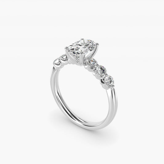 The Gallery Collection™ Floating Diamond Engagement Ring in 14k White Gold (1/3 ct. tw.) - Oval Center