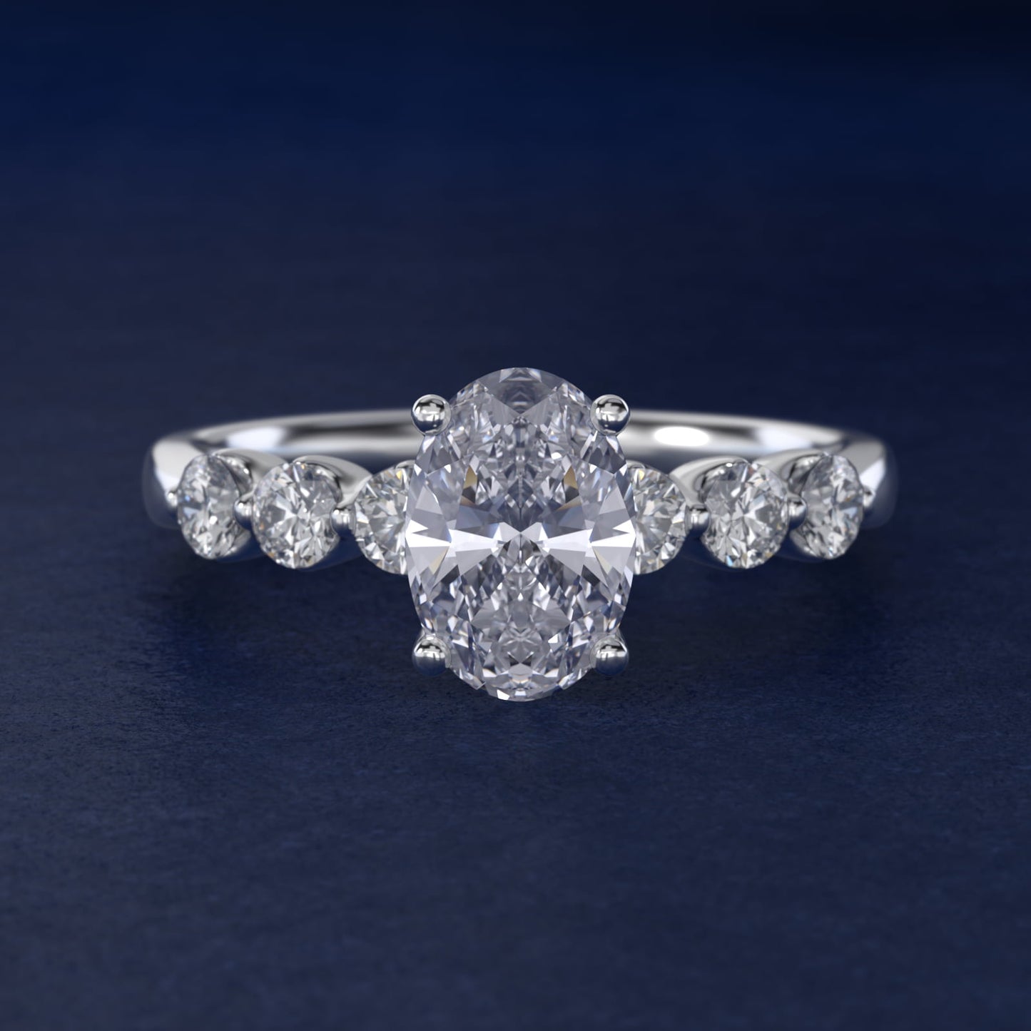 The Gallery Collection™ Floating Diamond Engagement Ring in 14k White Gold (1/3 ct. tw.) - Oval Center