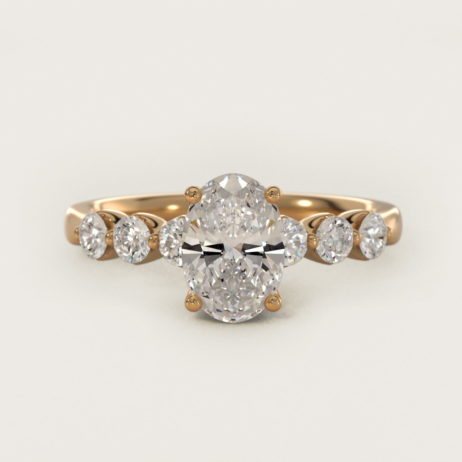 The Gallery Collection™ Floating Diamond Engagement Ring in 18k Yellow Gold (1/3 ct. tw.) - Oval Center