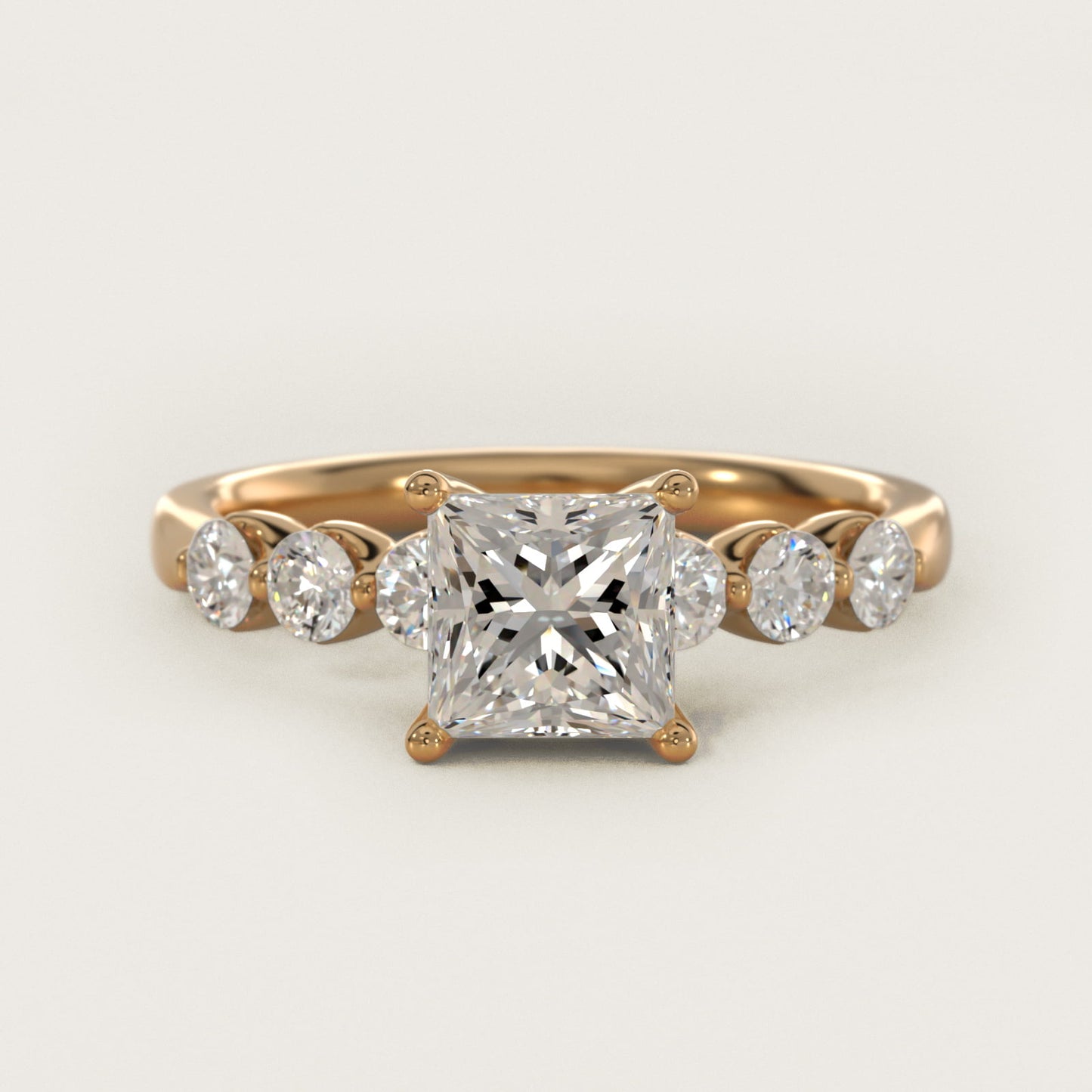 The Gallery Collection™ Floating Diamond Engagement Ring in 18k Yellow Gold (1/3 ct. tw.) - Princess Center