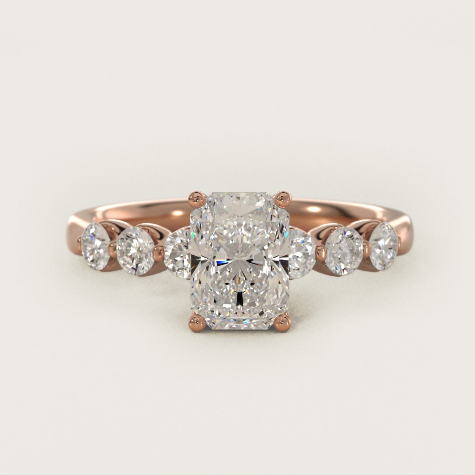 The Gallery Collection™ Floating Diamond Engagement Ring in 14k Rose Gold (1/3 ct. tw.) - Radiant Center