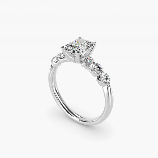 The Gallery Collection™ Floating Diamond Engagement Ring in 14k White Gold (1/3 ct. tw.) - Radiant Center