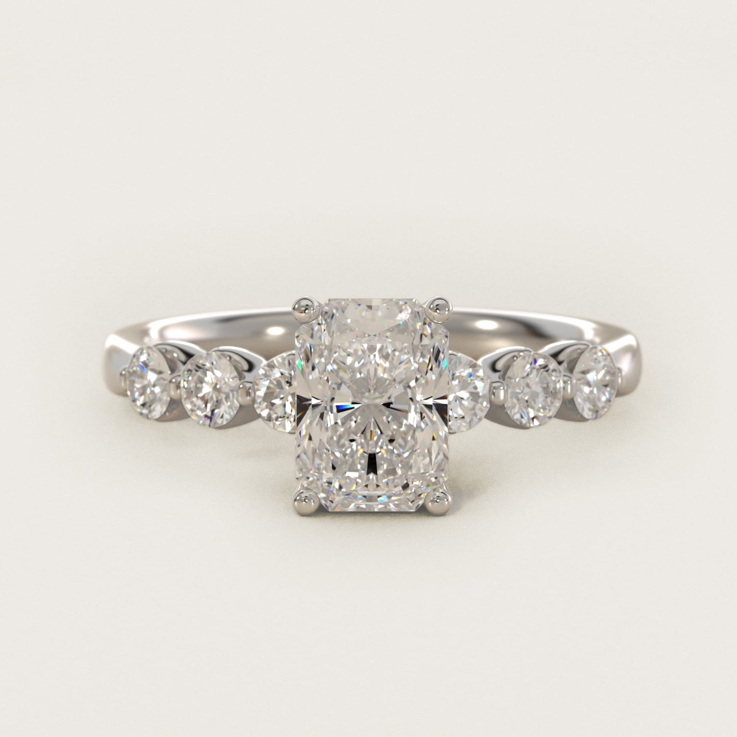 The Gallery Collection™ Floating Diamond Engagement Ring in 14k White Gold (1/3 ct. tw.) - Radiant Center