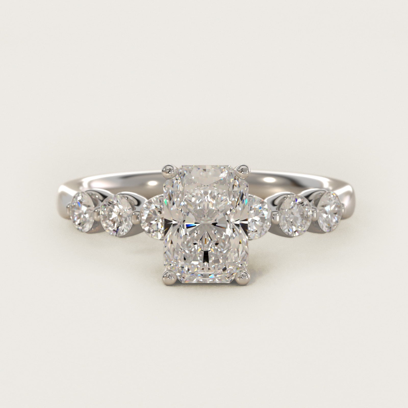 The Gallery Collection™ Floating Diamond Engagement Ring in 14k White Gold (1/3 ct. tw.) - Radiant Center