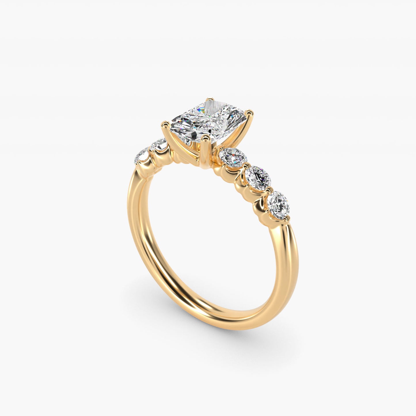 The Gallery Collection™ Floating Diamond Engagement Ring in 18k Yellow Gold (1/3 ct. tw.) - Radiant Center
