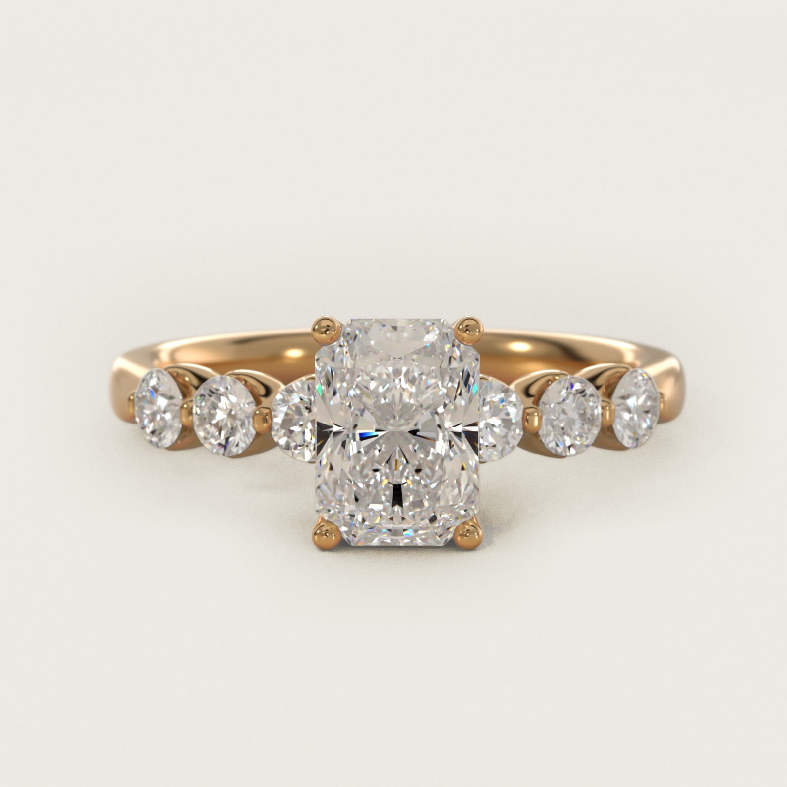 The Gallery Collection™ Floating Diamond Engagement Ring in 18k Yellow Gold (1/3 ct. tw.) - Radiant Center