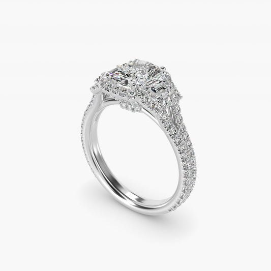 The Gallery Collection? Floating Diamond Engagement Ring in Platinum (1/3 ct. tw.) - Radiant Center