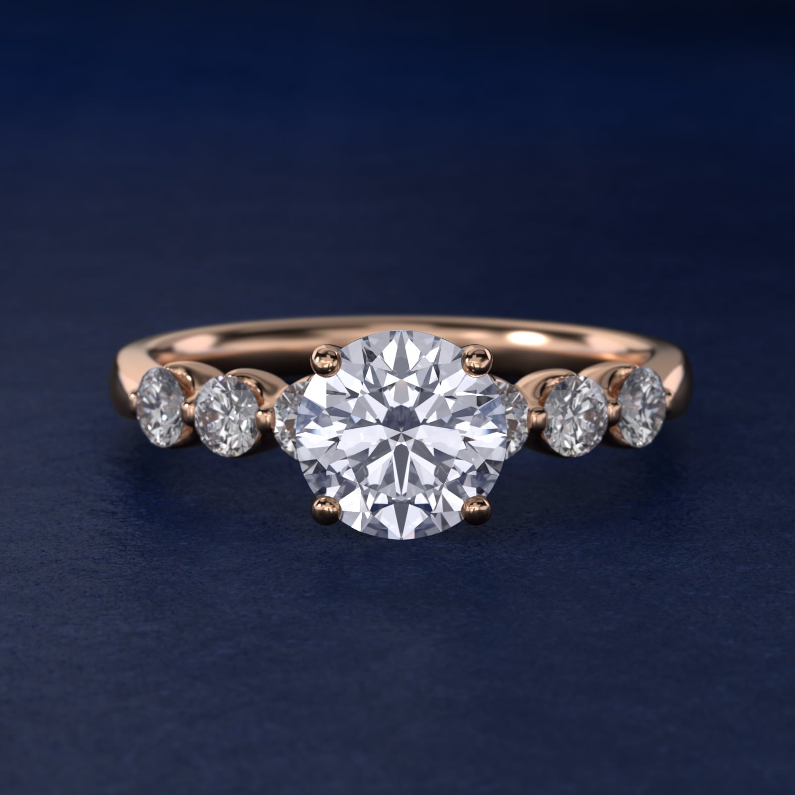 The Gallery Collection™ Floating Diamond Engagement Ring in 14k Rose Gold (1/3 ct. tw.) - Round Center